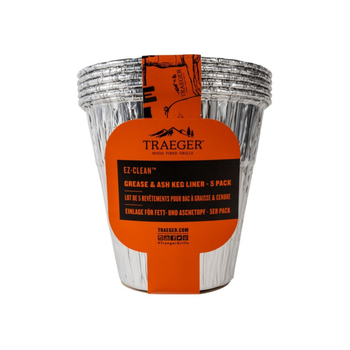 Traeger 5-Piece Ez-Clean Disposable Grease And Ash Keg Liner Silver 16.76 X 16 X 16 Cm - 98330 1Piece