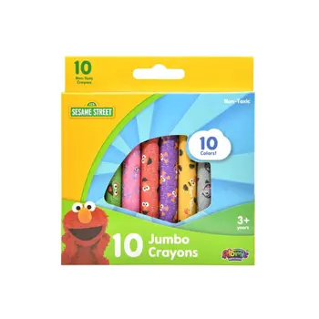 سيسامي سيسامي ستريت أقلام تلوين شمع جامبو غير سامة عالية الجودة 10 قطع ألوان متعددة 105115 1قطعة