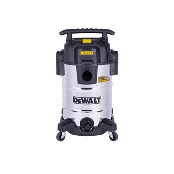 دي والت مكنسة كهربائية أسطوانية احترافية ستانلس ستيل للاستخدام الرطب والجاف مع PTA 1050 واط أسود وفضي 30 لتر 1قطعة