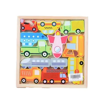 جينيراك مكعبات خشبية بشكل مركبات ثلاثية الأبعاد ألوان متعددة 1.5 × 1.5 × 6 سم 105626 1قطعة