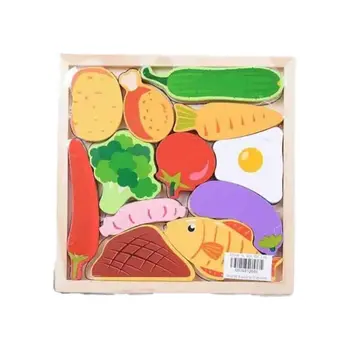 جينيراك مكعبات تعليمية خشبية بشكل أطعمة ثلاثية الأبعاد ألوان متعددة 2 x 2 x 7 سم 105627 1قطعة