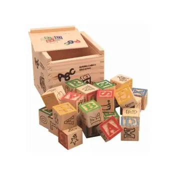 جينيراك مكعبات تعليمية أبجدية خشبية عالية الجودة متعددة الألوان 7 × 1 × 7 سم 105649 1قطعة