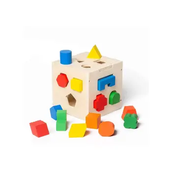 جينيراك مكعبات خشبية تعليمية مطابقة للألغاز متعددة الألوان 13.5 × 14 × 14 سم 105655 1قطعة
