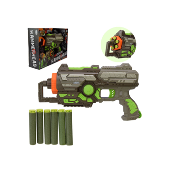 هيب شوت لعبة مدفع رشاش هامرهيد بطلقات أسفنجية ألوان متعددة 7.3 x 17.4 x 31.4 سم 105004 1قطعة