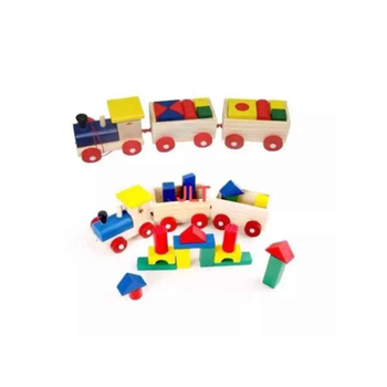 جينيراك مكعبات خشبية تعليمية بشكل قطار ألوان متعددة 4 x 3.3 x 5.5 سم 105643 1قطعة