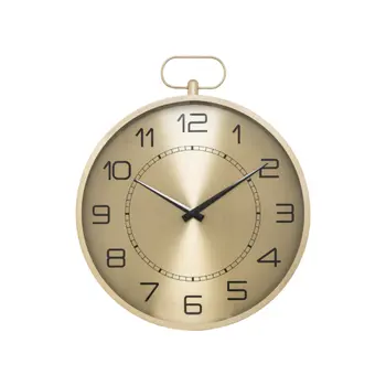 الغلاف الجوي ايرينا ساعة حائط معدنية دائرية أنالوج ذهبي وأسود 53 سم 1قطعة