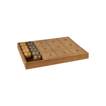 الغلاف الجوي جيهان لعبة إكس أو (تيك تاك تو) تتميز بإطار خشب الصنوبر لون بني 40 × 30 سم 1قطعة