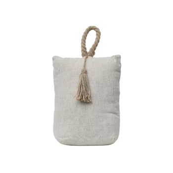 لوانس سدادة باب بشكل كيس وزن لإيقاف الأبواب مع خيط زخرفي باللون البيج والأبيض الفاتح ابعاد 102308 4×6 بوصة 1قطعة