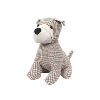 لوانس سدادة باب بشكل جرو من قماش التارتان اللونين البيج والبني، مزودة بوزن لتثبيت الباب الأبعاد 1023129 ×6.8إنش 1قطعة