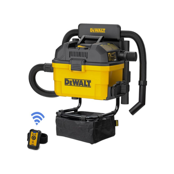 ديوالت مكنسة كهربائية للمرآب للتنظيف الجاف والرطب 1100 واط مع وحدة تحكم من بُعد أصفر وأسود 23 لتر