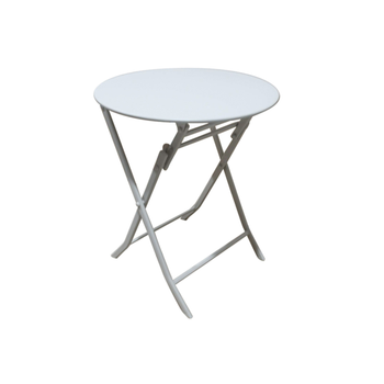 ليفينج اكسنتس طاولة دائرية قابلة للطي من الفولاذ أبيض طيني 60×71سم 1قطعة
