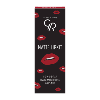 Golden Rose Matte Lip Kit Scarlet Red 1Piece