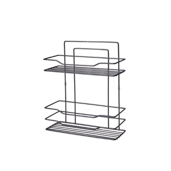 بريمانوفا رف حمام جداري مكون من طبقة عدد 2 بتصميم أنيق وحديث وبلون اسودD-05245 1قطعة