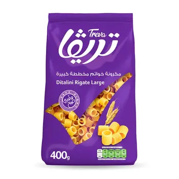 Treva Ditalini Striped Rings Macaroni 400g