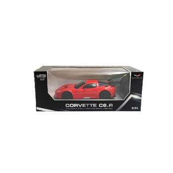 هاست سيارة كورفيت C6.R مرخصة من ال يو أكس بحجم 1:24 مع جهاز تحكم عن بعد للأطفال أحمر وأسود 11.5× 13.5× 29.5سم 2404S-11 1قطعة