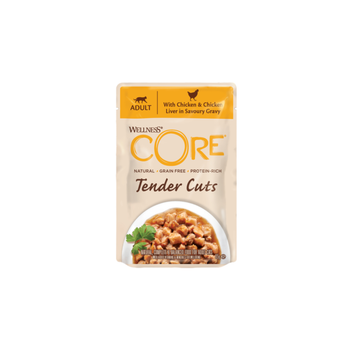 Wellness Core Wet Food For Adult Cats Chicken & Liver Pieces In Gravy 85g
