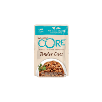 Wellness Core Wet Food For Adult Cats Tender Chicken & Salmon Pieces In Gravy 85g
