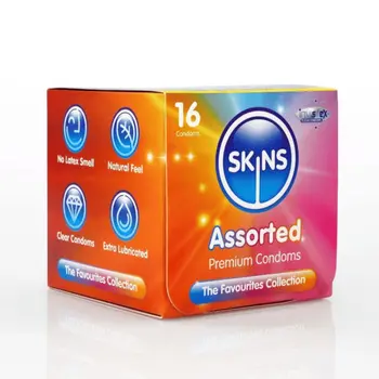 سكبنز واقي ذكري متنوع الشكل 16قطعة