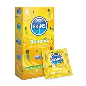 سكينز واقي ذكري بنكهة الموز 8قطع