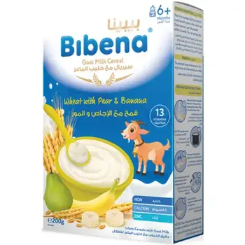 Bibena Goat Milk Cereals - Wheat With Pear & Banana 200g