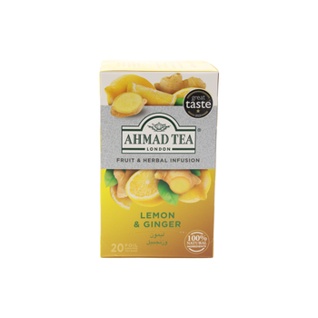 Ahmad Tea Revitalise Lemon Ginger Tea Bags 20 Count