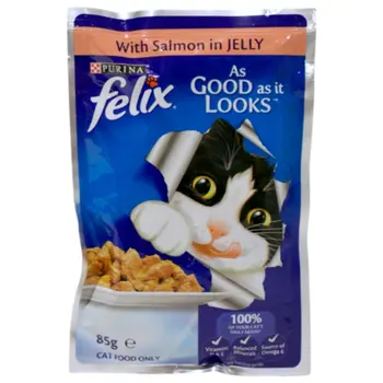 بورينا فيلكس السالمون بالمرق طعام قطط رطب ٨٥جرام