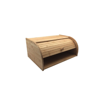 Durable Rectangular Bamboo Bread Box Brown