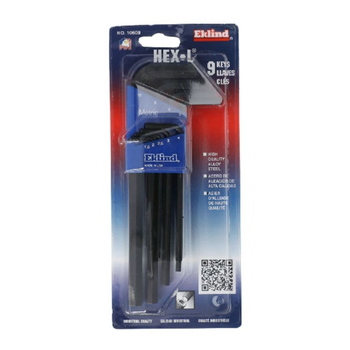 Eklind HEX-I 9-Piece Metric Long Hex Key Set Black