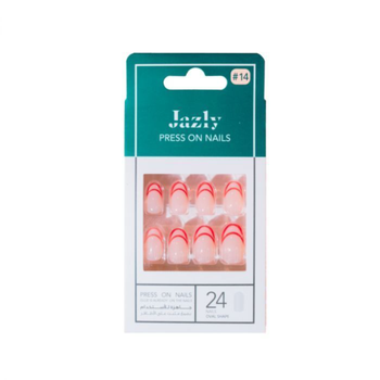 Jazly Red French Press-On Nails 24 Pieces