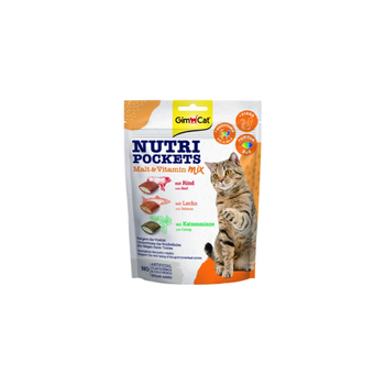 GimCat Nutri Pockets Beef & Salmon Cat Treats 150g