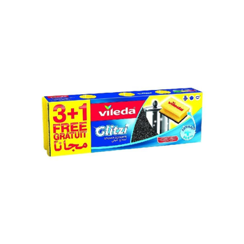 فيليدا Saco Vileda 4-Piece Dishwashingglitzi Sponge Scourer Yellow Andgreen 10×29×5Cm 1قطعة