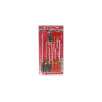 Regal Tools 10-Piece Chrome-Plated Contractor Screwdriver Set With Rubber-Grip Handle Multicolour 3×38.2×20.8Cm 1Piece