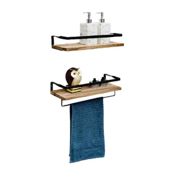 ساكو حامل للمناشف يثبت على الحائط برفين وباللون البيج 1قطعة