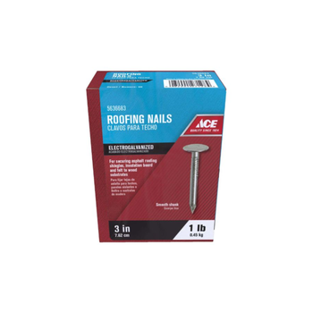 Ace Electrogalvanized Roofing Nails, 3 in 1 lb