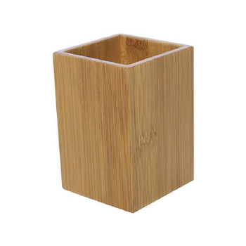 تندنس كوب حمام من الخيزران القوي من لفرشاة الأسنان ومعجون الأسنان بلون بني 10 x 7 x 7سم 6150195 1قطعة