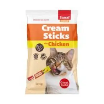 Sanal Chicken Cream Sticks Cat Snacks 5x15g