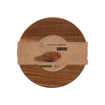 ساكو حامل كيك مستدير أكاسيا بتصميم أنيق بني 28 سم 196312 1قطعة