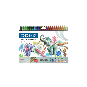 دومس مجموعة أقلام شمعية بـ 24 لونًا كبيرة الحجم مع درجتي ذهبي وفضي مجانًا متعدد الألوان الأبعاد 13.5 × 17.5 × 22.5 سم 3469 1قطعة
