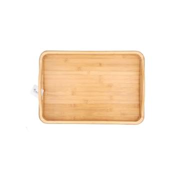 خدمة جيدة صينية تقديم خيزران مستطيلة مع مقبضين خشبي طبيعي 6.5 × 35 × 50.5 سم G19-BX027 1قطعة