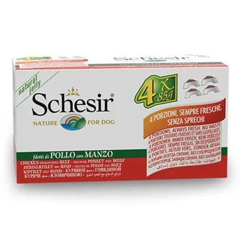 Schesir Chicken & Beef Dog Food 6x50g