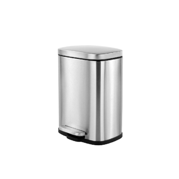 ريفسلة مهملات مستطيلة بدواسة وبجودة عالية ومتينة مصنوعة من الستانلس ستيل تأتيك بلون رمادي مطفي وبسعة 5 لتر HDB-10501A 1قطعة