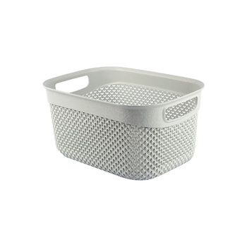 يو سي إس إيه سلة غسيل بلاستيك مستطيلة بتصميم عملي رمادي 15 x 29 x 21.5 سم M-163 DG 1قطعة