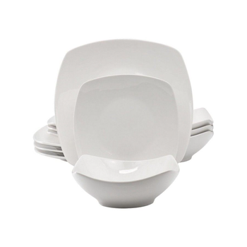 جيبسون طقم عشاء فاخر مربع سيراميك للاستعمال اليومي 12 قطعة أبيض 30.48× 27.94 × 30.48 سم 118505.12R 1قطعة