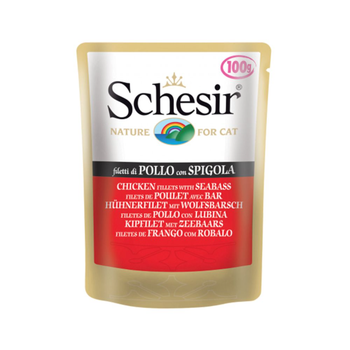 Schesir Seabass Chicken Fillets Cat Food 100g