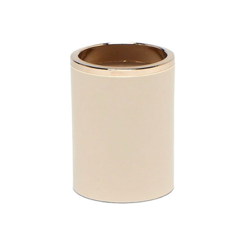 بريمانوفا  لينكوس حامل فرشاة الأسنان الدائري بتصميم لامع باللونين الذهبي والبيج، بأبعاد 10.5 × 8 × 8 سم 1قطعة