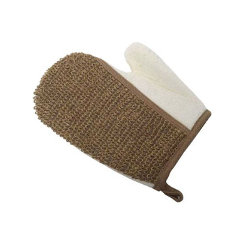 تندنس قفاز تقشير وتدليك للجسم من الخيزران والقنب، بني وكريمي 1 x 1 x 1سم 75500232 1قطعة