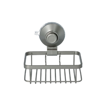 إنتر ديزاين  حامل الصابون يثبت بقفل الشفط بجودة عالية بلون فضي وابعاد 4.67 × 5.2 × 4.25 بوصة 1قطعة