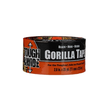 Gorilla Double-Thick Adhesive Grips Tough And Wide Duct Tape Black 2.88 Inch X 25 Yard 4595559 *(90693) 1Piece