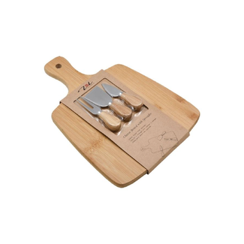 بين سيرفي لوح جبن مستطيل من الخيزران مع منتشر باللون البني بأبعاد 38× 28سم، H-2098L-SET 1قطعة