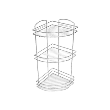 بريمانوفا تصميم مسطح يناسب الزوايا، في الحمام بثلاثة طبقات باللونين الفضي والشفاف، بأبعاد 50 × 24 × 24 سم 1قطعة